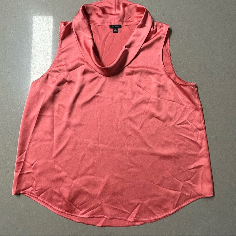 Coral Sleeveless Cowl Neck Top